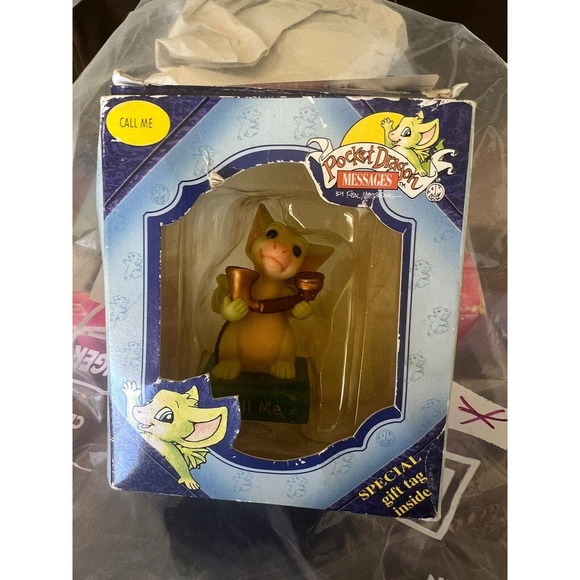 Vintage Pocket Dragon Messages Call Me Holding Telephone 2000 Real Musgrave‎ NIB - Picture 5 of 10